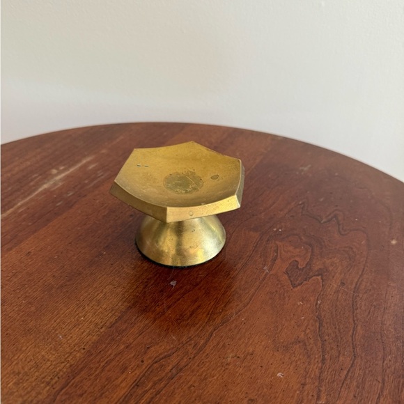 Vintage Brass Pillar Candle Holder Gold - Picture 2 of 7